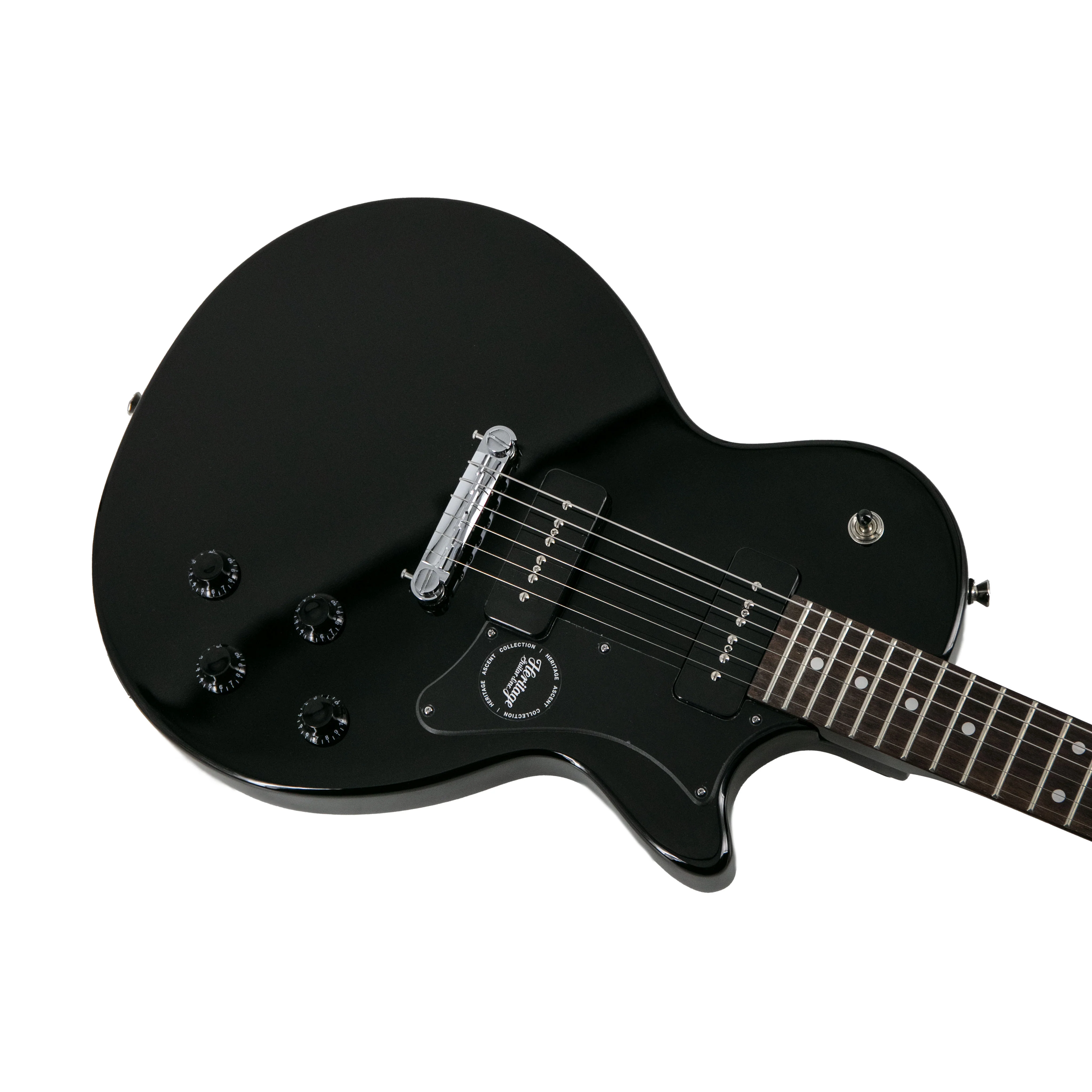Heritage Ascent Collection H-137 P90 Electric Guitar, Black - Image 5