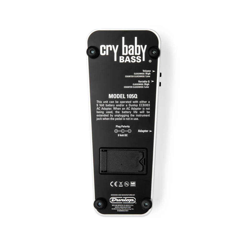 Jim Dunlop 105Q Bass Wah Cry Baby Guitar Effects Pedal, White - Image 6