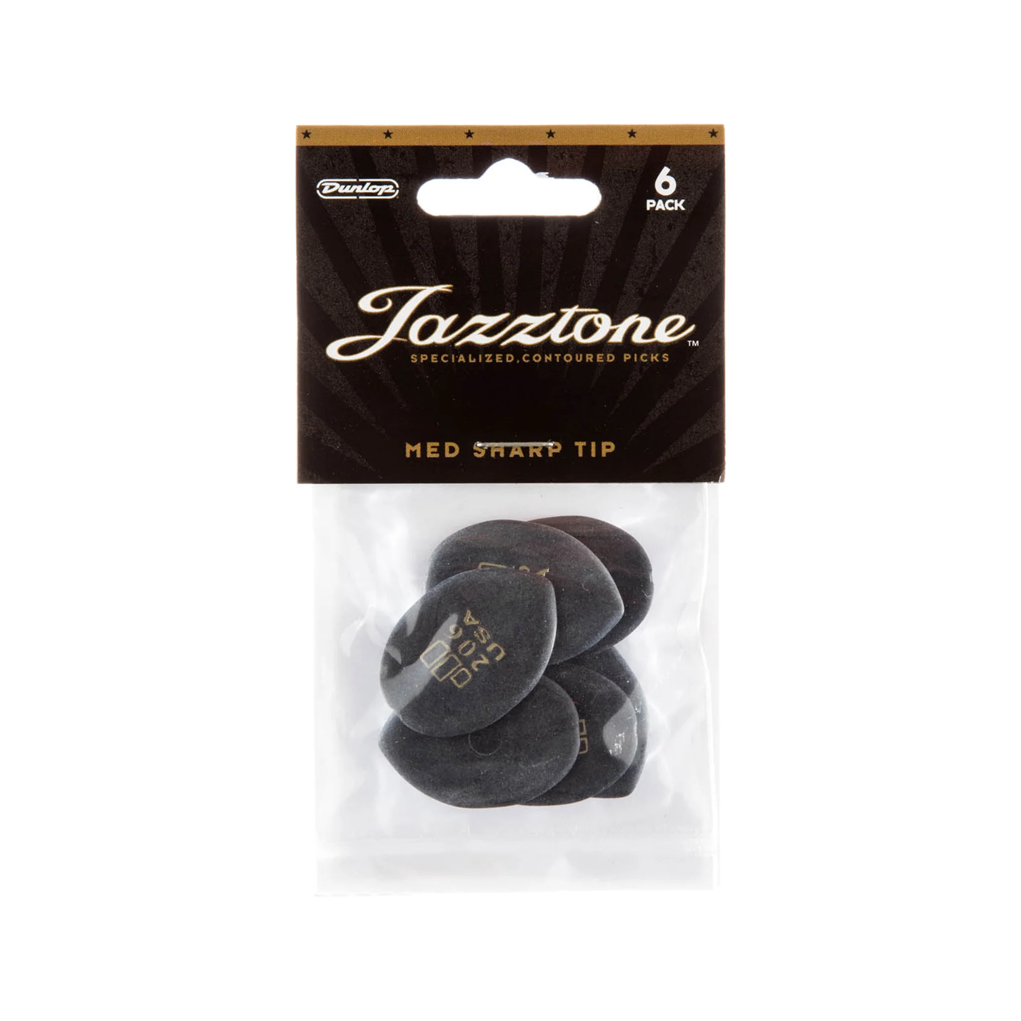 Jim Dunlop 477P206 Jazztones Medium Tip Guitar Picks, 6-Pack - Image 3