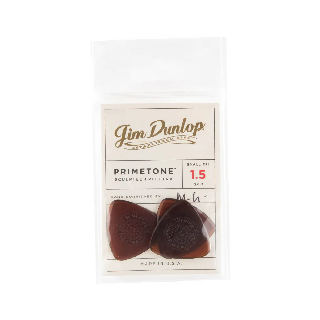 Jim Dunlop 514 Primetone Small Triangle Grip Pick, 1.5mm, 3-Pack
