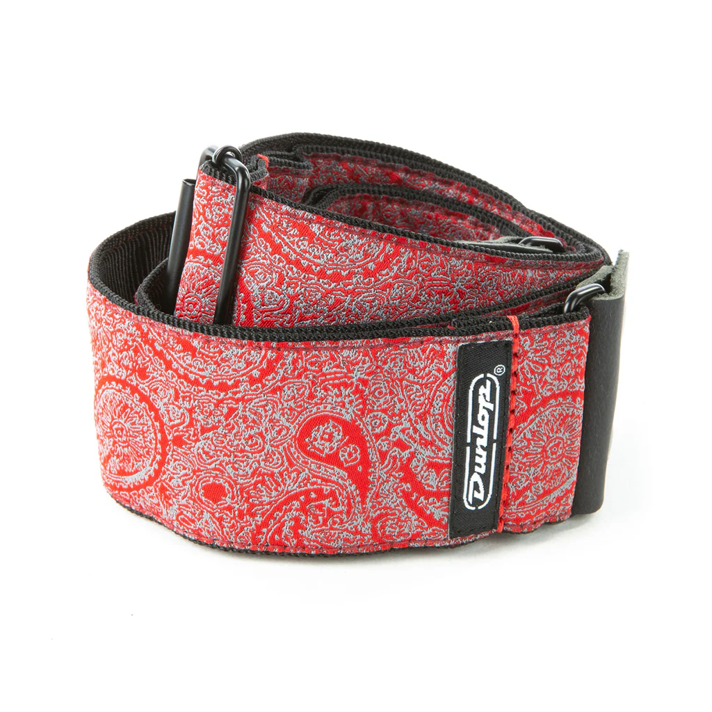 Jim Dunlop D67-11 Jacquard Guitar Strap, Paisley Red - Image 2