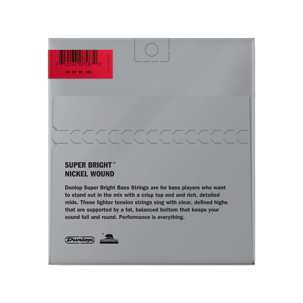 Jim Dunlop DBSBN45105 Super Bright Nickel Wound Bass 4-String Set, 45-105 - Image 2
