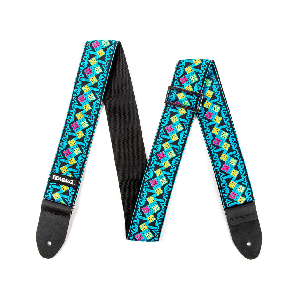 Jim Dunlop JH14 Jimi Hendrix Live In Maui Guitar Strap, Blue Diamonds