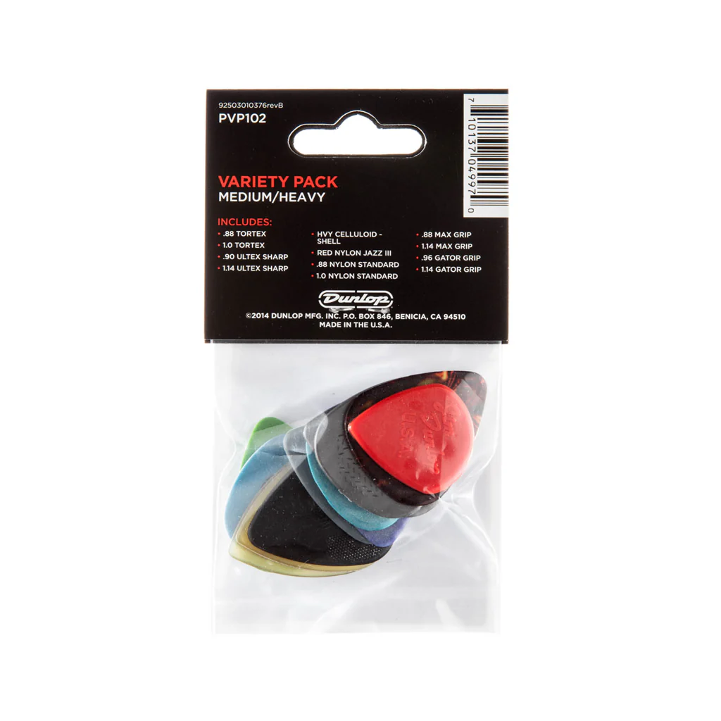 Jim Dunlop PVP102 Guitar Pick Variety Pack, Medium-Heavy, 12-Pack - Image 2