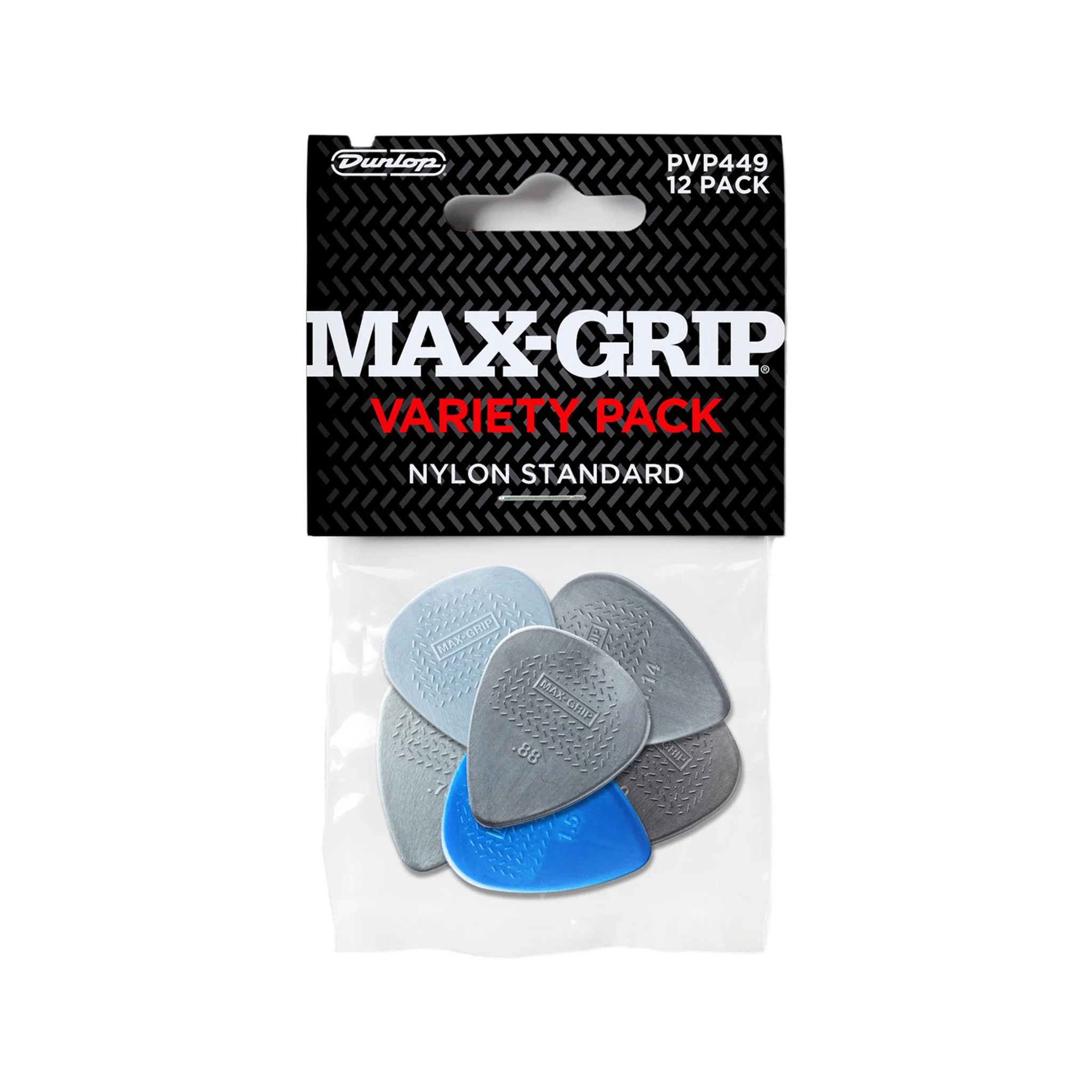 Jim Dunlop PVP449 Max Grip Nylon Standard Variety Pack, 12-Pack - Image 2