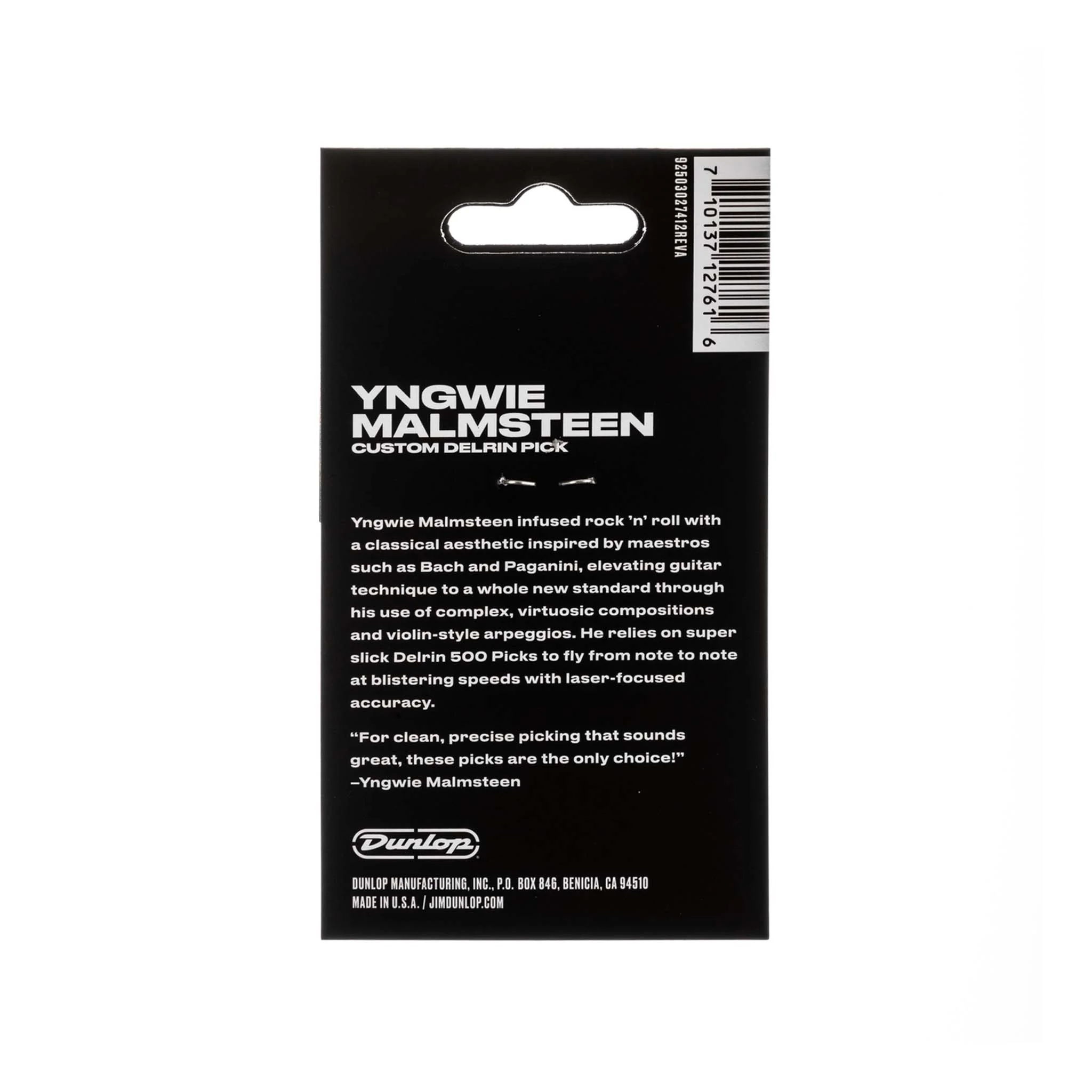 Jim Dunlop YJMP01WH Malmsteen Custom Delrin Guitar Pick, 1.5 mm, Pack of 6 - Image 5