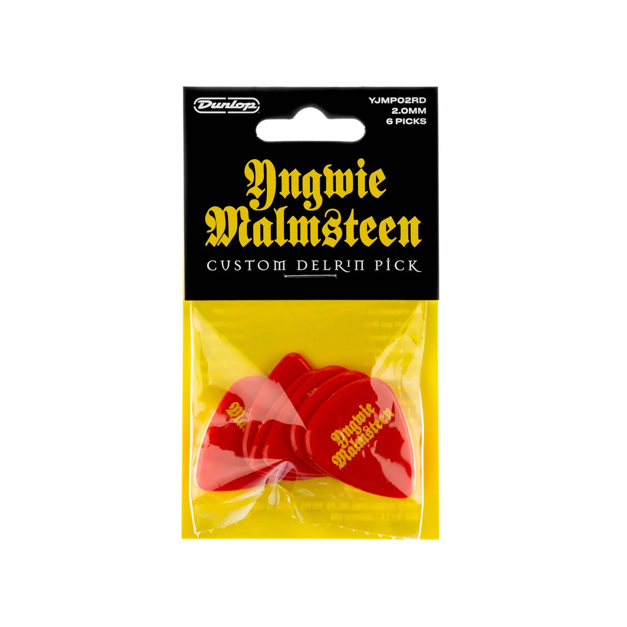 Jim Dunlop YJMP02RD Yngwie Malmsteen Custom Delrin Guitar Pick, 2.0 mm, Pack of 6 - Image 4