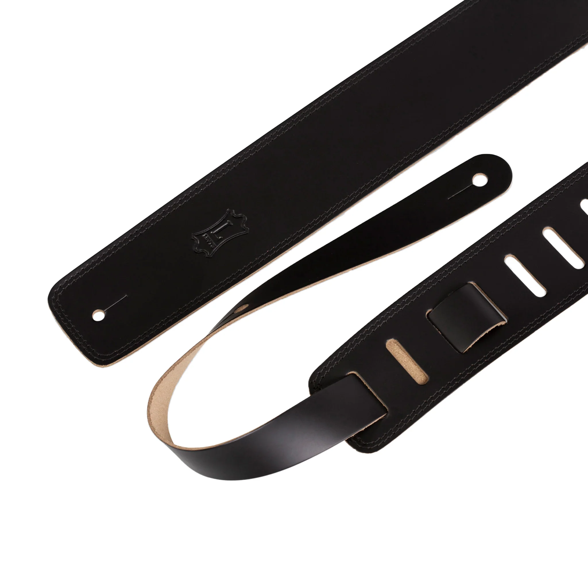 Levy's DM1 2.5inch Genuine Leather Guitar Strap, Black - Image 2