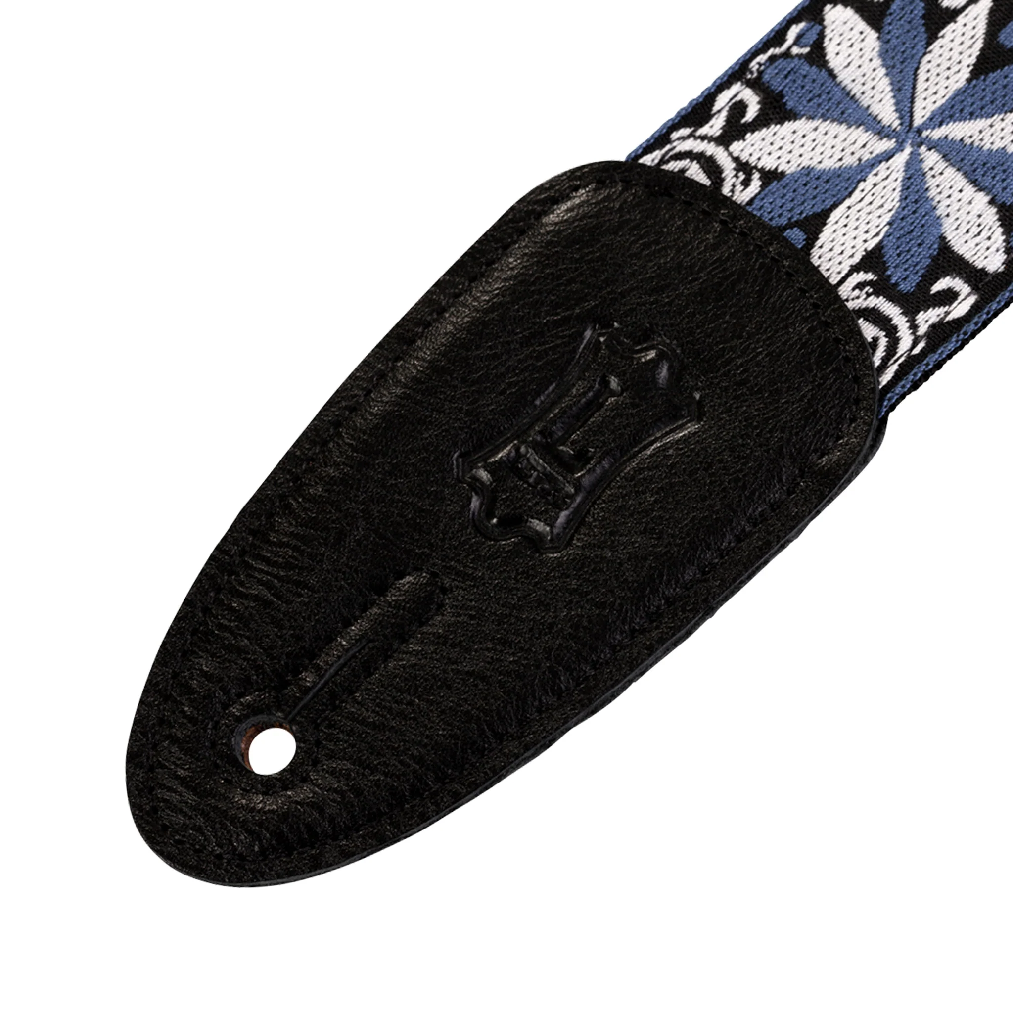 Levy's M8HT-10 2-Inch Jacquard Weave Guitar Strap, Blue & White Floral - Image 2