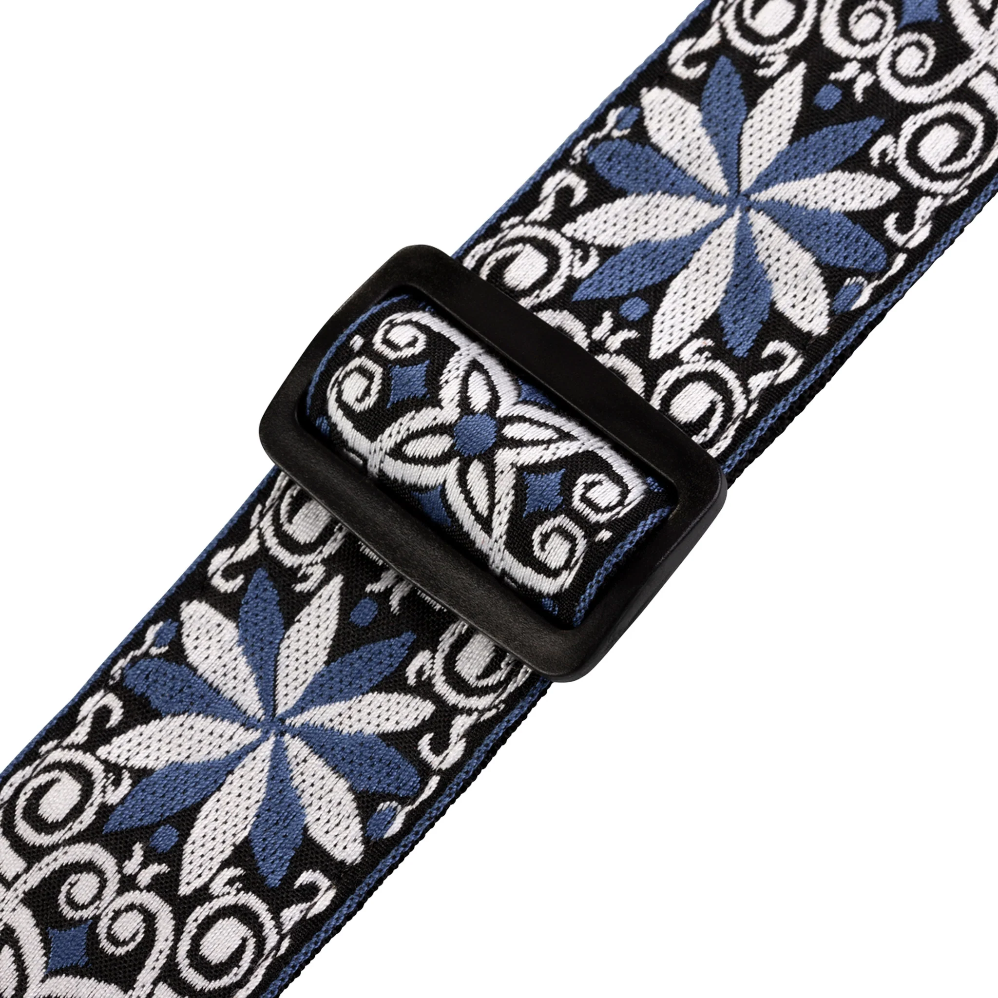 Levy's M8HT-10 2-Inch Jacquard Weave Guitar Strap, Blue & White Floral - Image 3