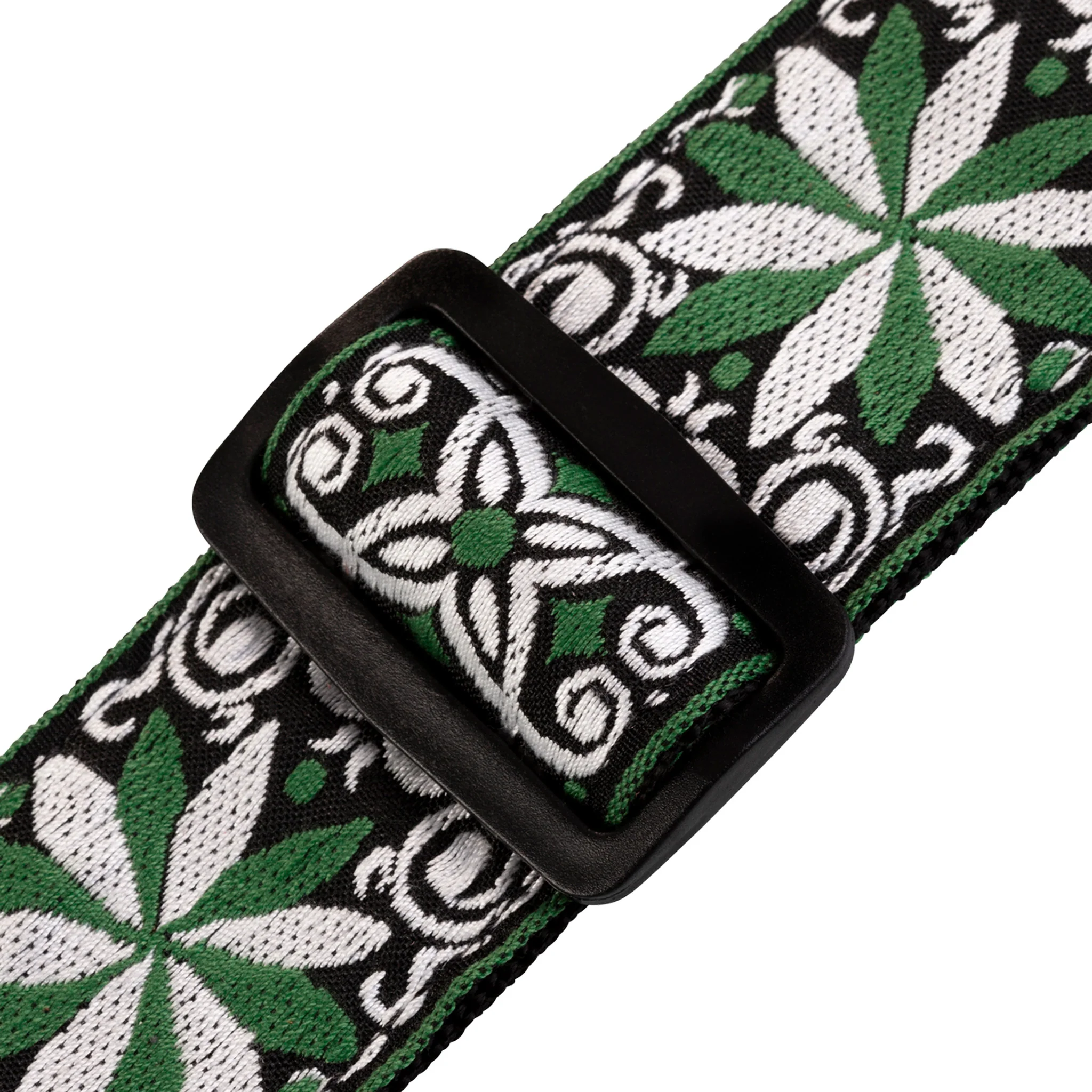 Levy's M8HT-11 2-Inch Jacquard Weave Guitar Strap, Green & White Floral - Image 3