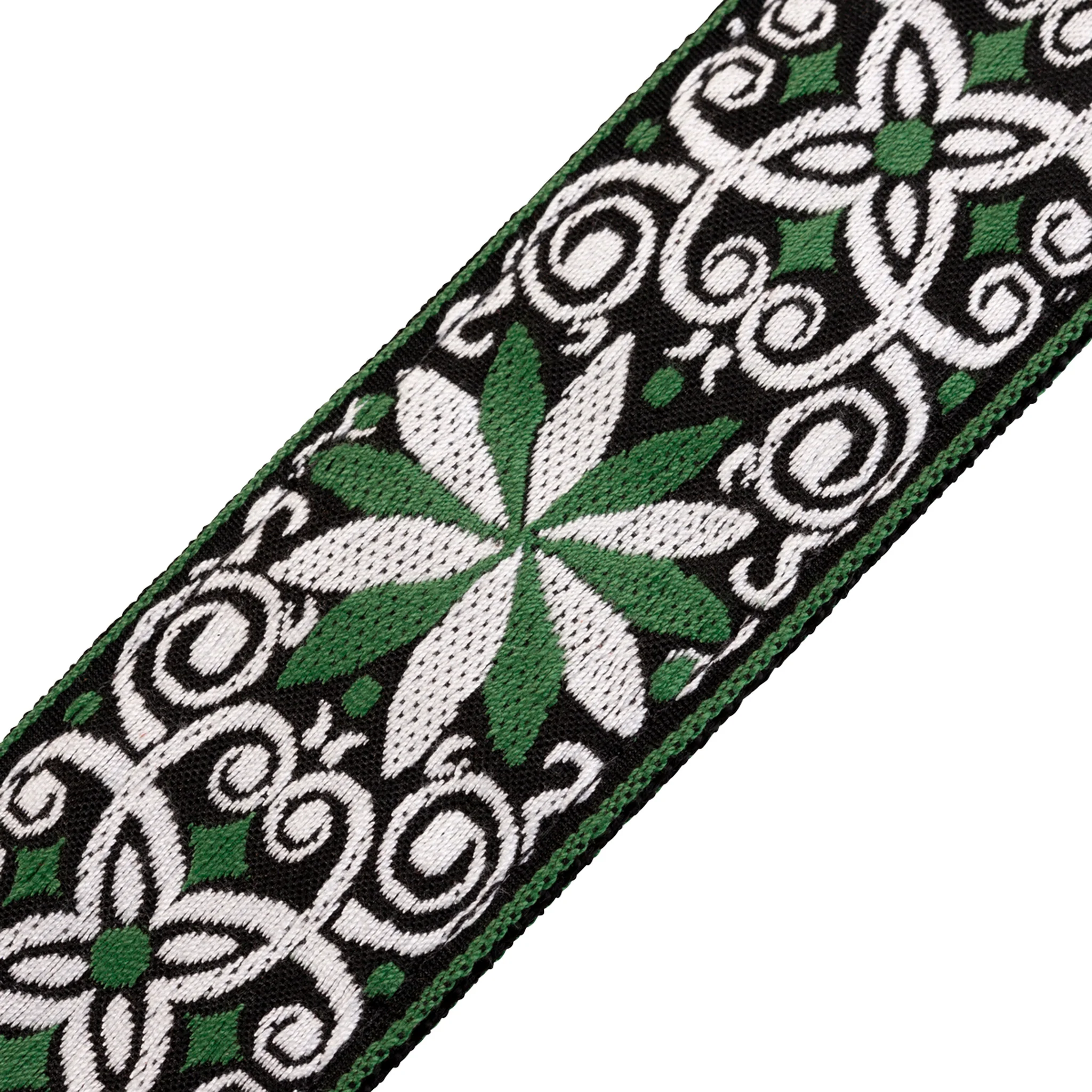 Levy's M8HT-11 2-Inch Jacquard Weave Guitar Strap, Green & White Floral - Image 4
