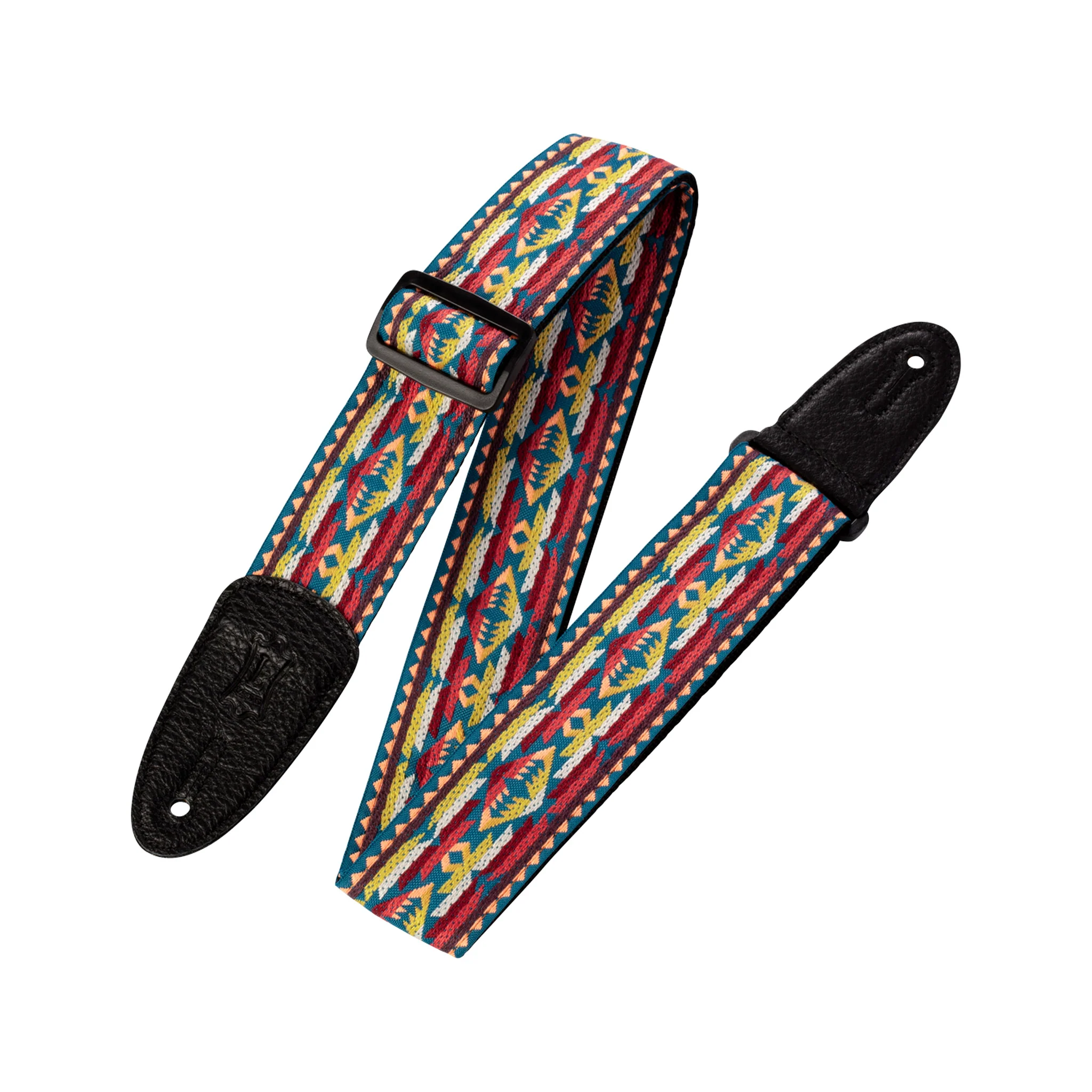 Levy's M8HT-22 2-Inch Jacquard Weave Guitar Strap, Yellow & Red Western