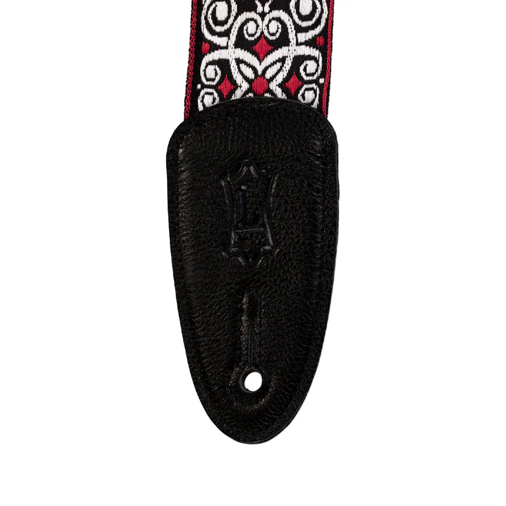Levy's M8HT 2inch Woven Guitar Strap, Floral Red & White Motif - Image 2