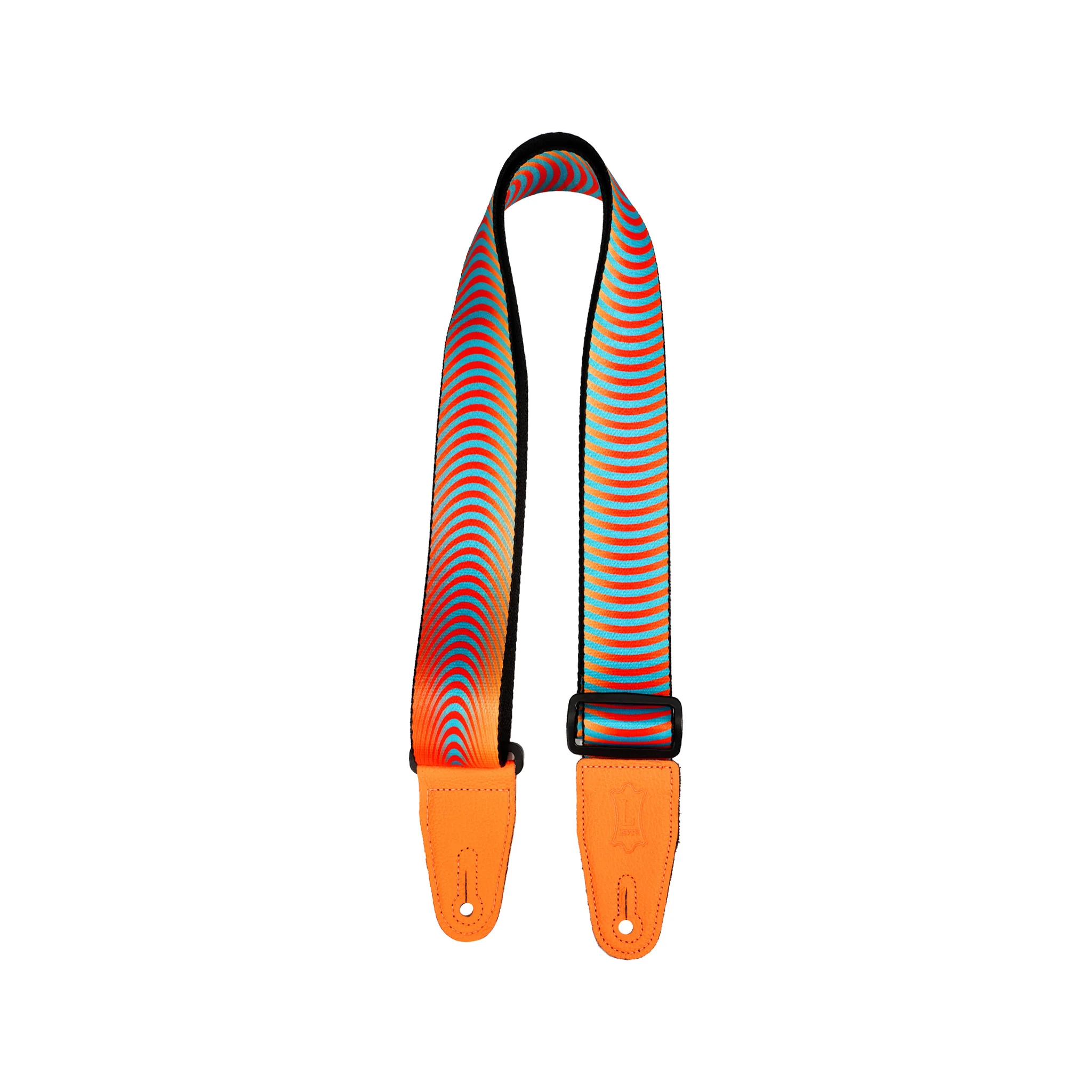 Levy's Optical Illusion Guitar Strap, Orange Sonic Boom