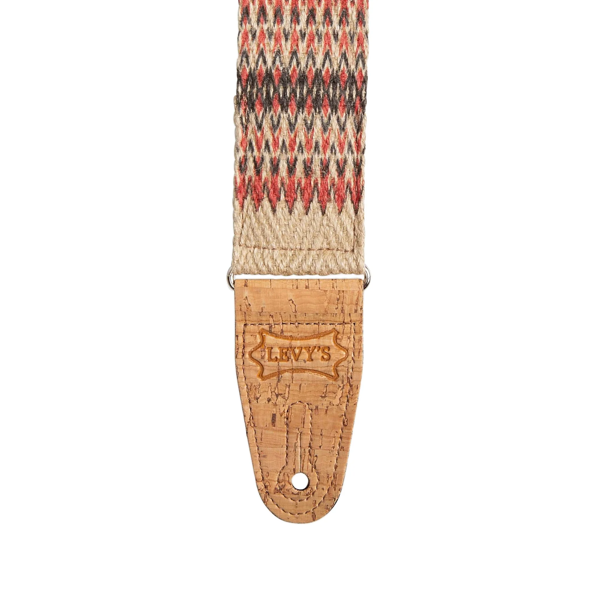 Levys MH8P-006 2inch Hemp Webbing Strap with Cork Ends in Kedu Print - Image 4