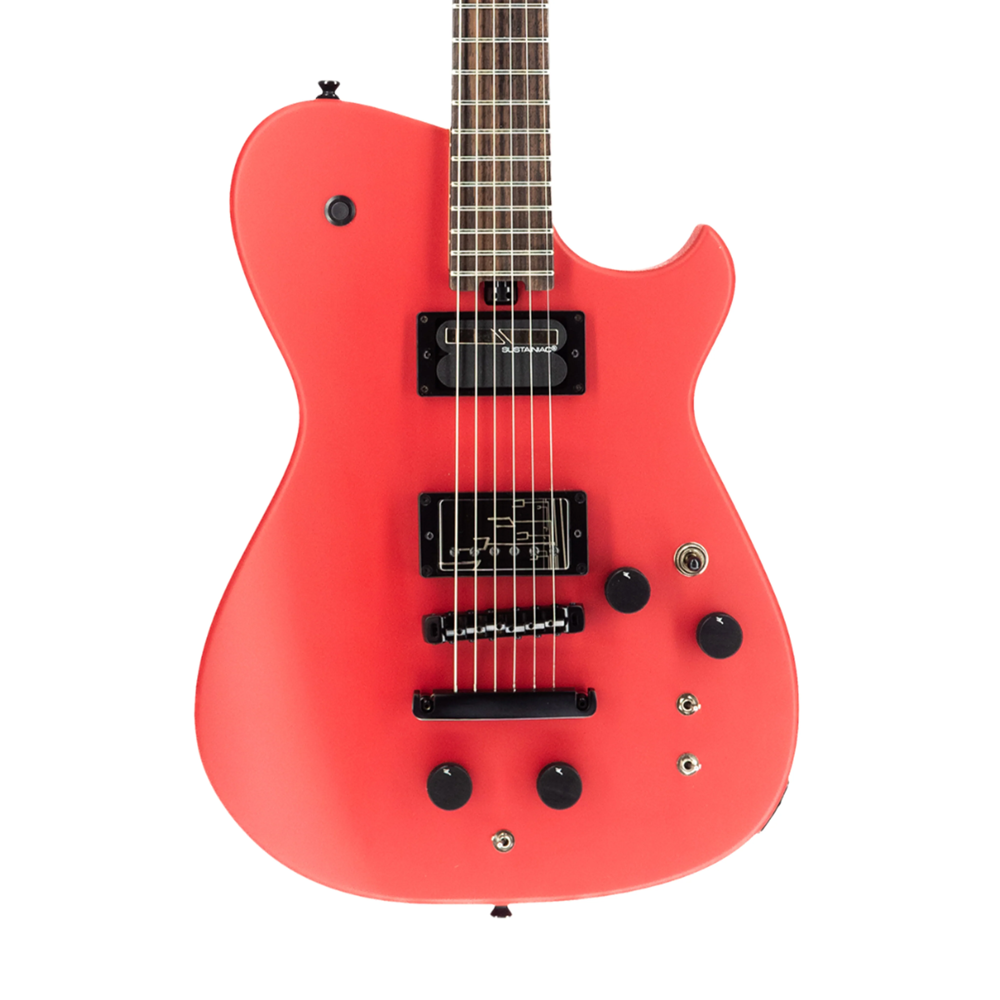 Manson Guitar Works MB-1 New Era Sustainiac and Fuzz Factory Electric Guitar, Ebony FB, Satin Fire Red - Image 3