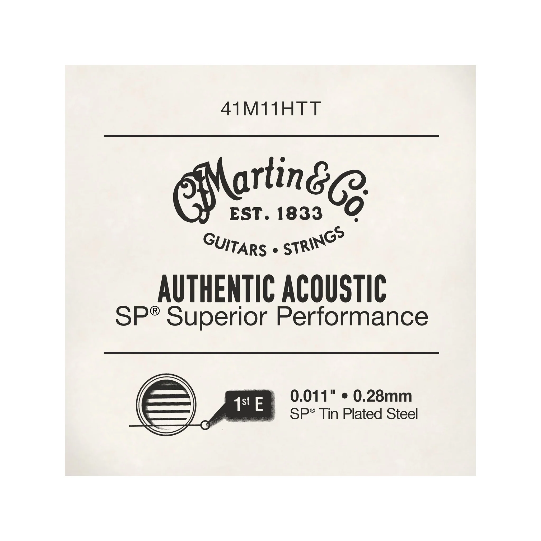 Martin 41M11HTT Authentic Acoustic SP Acoustic Guitar Single String, .011