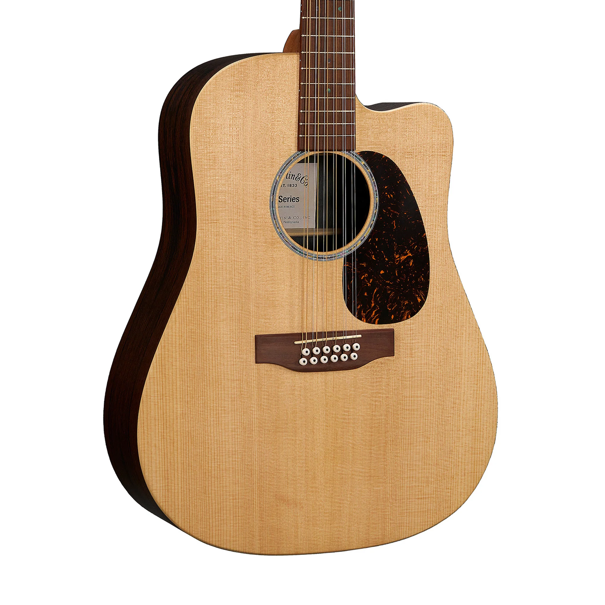 Martin DC-X2E X Series 12-String Acoustic-Electric Guitar w/Bag, Brazilian Rosewood HPL B&S - Image 3