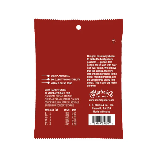 Martin M160 Classical 80/20 Bronze Ball End Nylon Guitar Strings, Hard Tension, 28-43 - Image 2