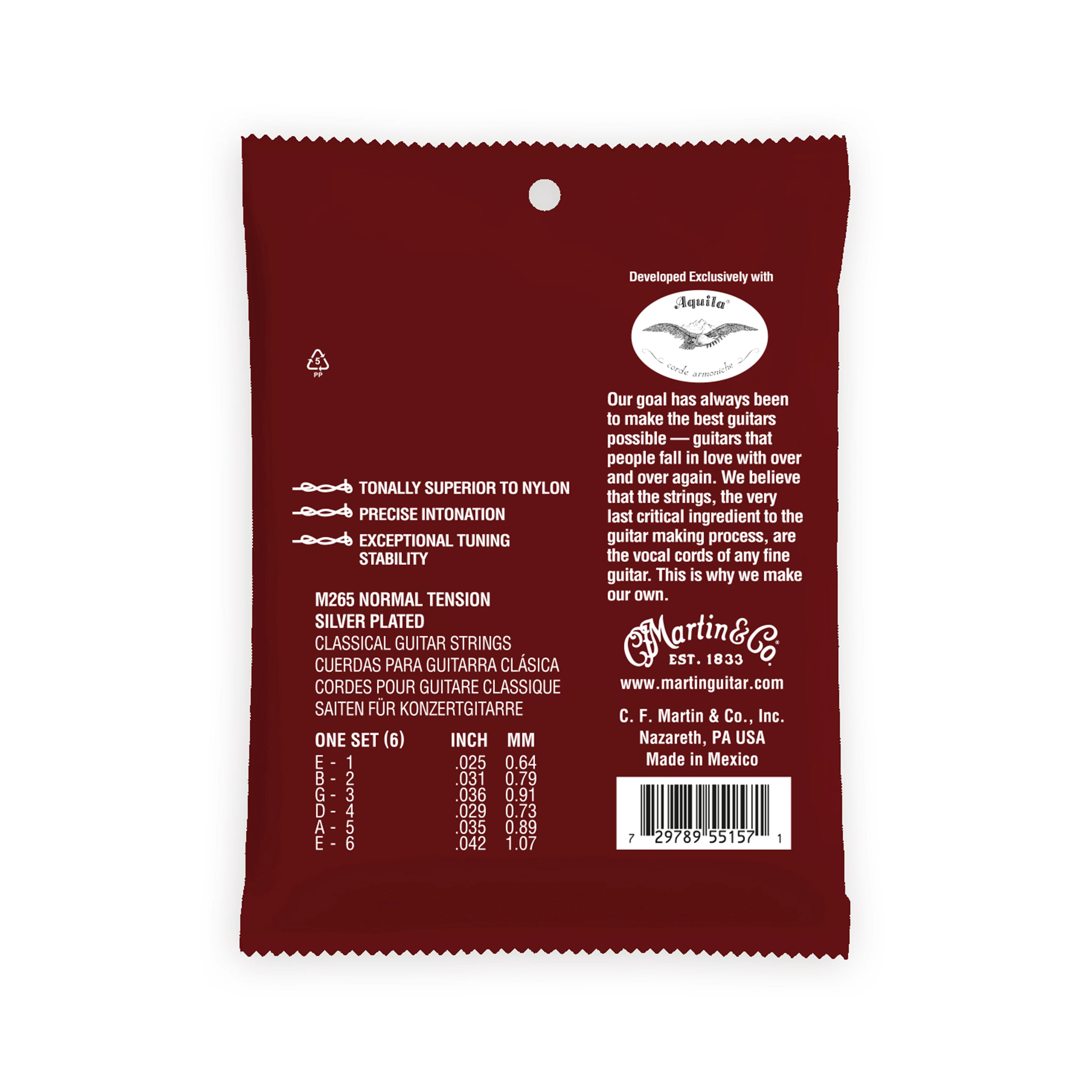 Martin M265 Classical Magnifico Premium Guitar Strings, Normal Tension, 25-42 - Image 2