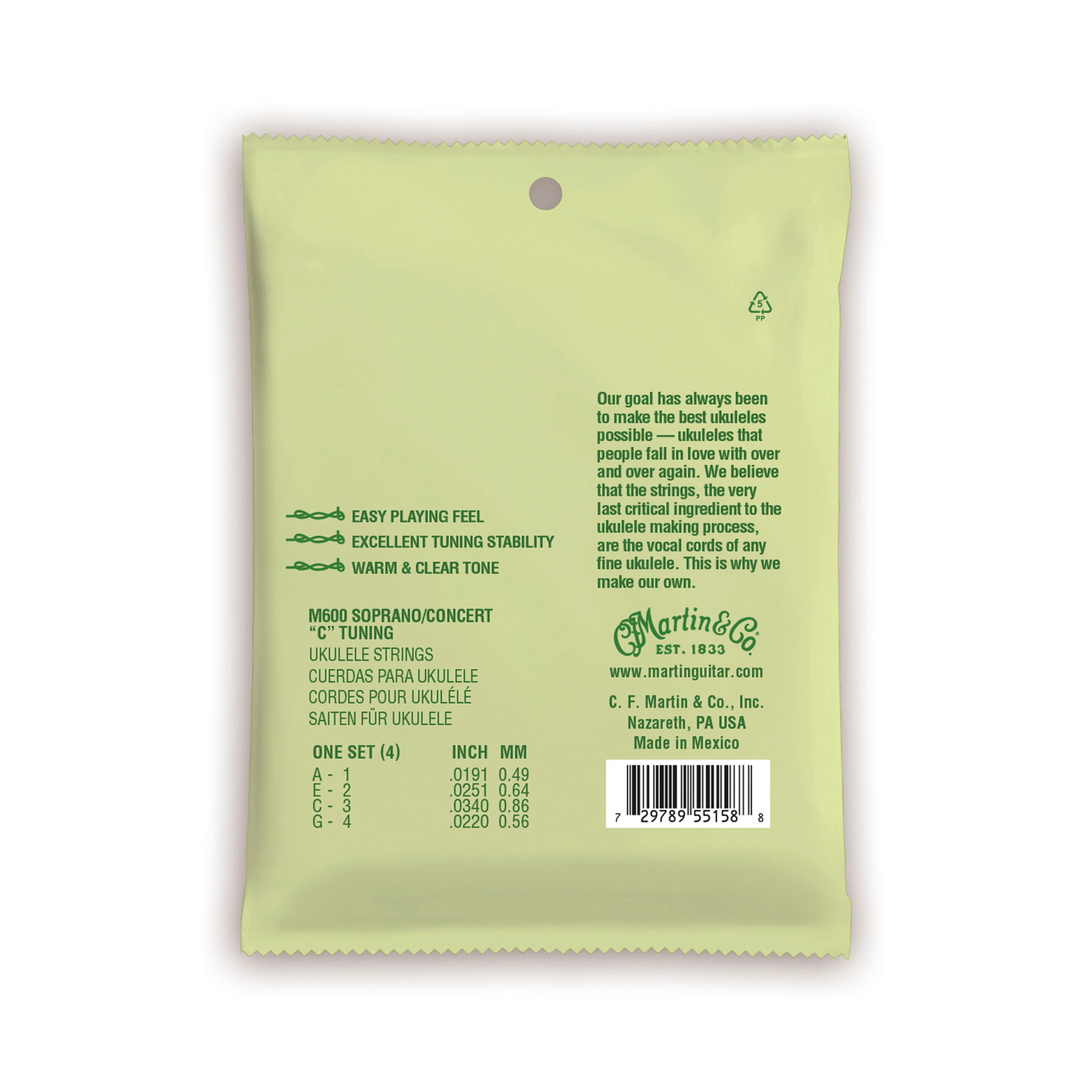 Martin M600 Ukulele Strings, Soprano/Concert - Image 2