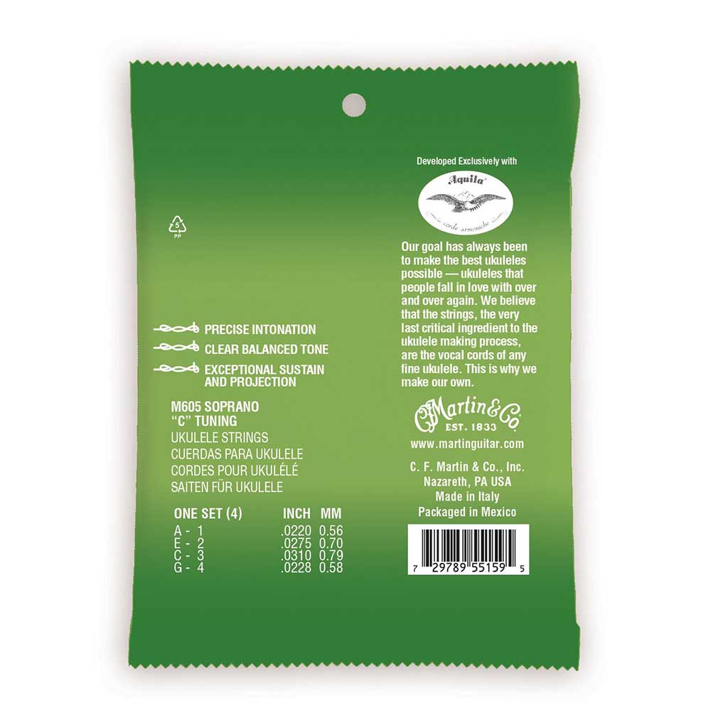 Martin M605 Ukulele Premium Polygut Strings, Soprano - Image 2