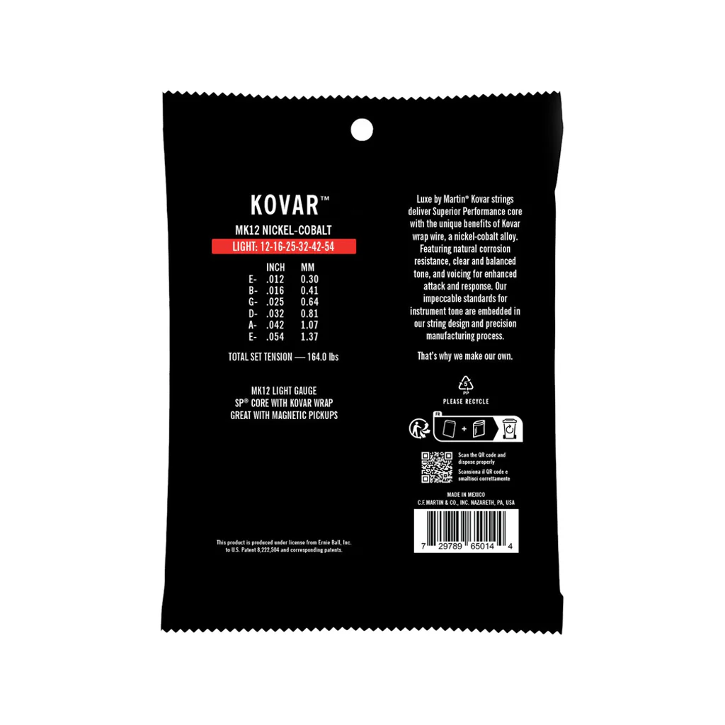 Martin MK12 Luxe Kovar Acoustic Guitar Strings, Light, 12-54 - Image 2