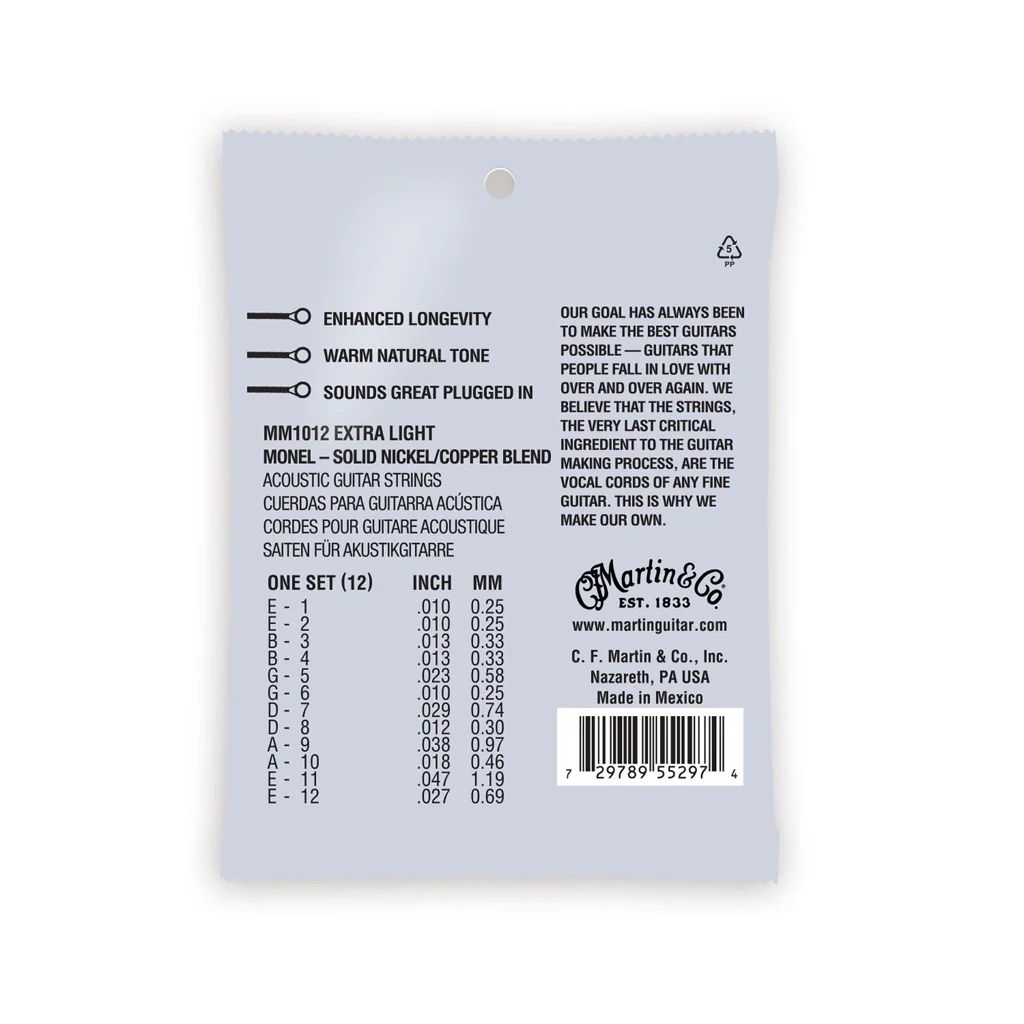 Martin MM10 Retro Acoustic Guitar Strings, Extra Light, 10-47 - Image 2