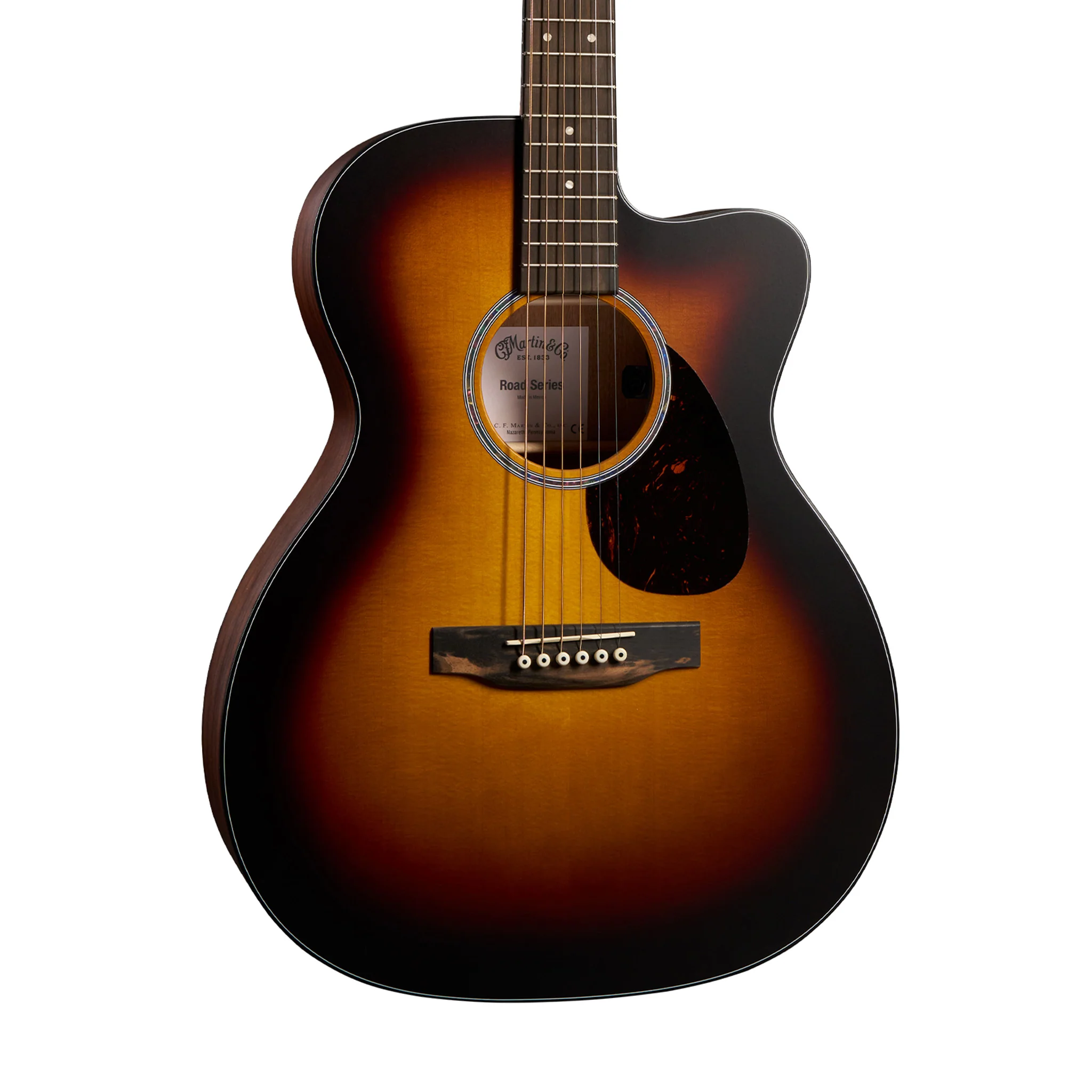 Martin OMC-10E Road Series Modern Acoustic-Electric Guitar w/Case, Burst - Image 3