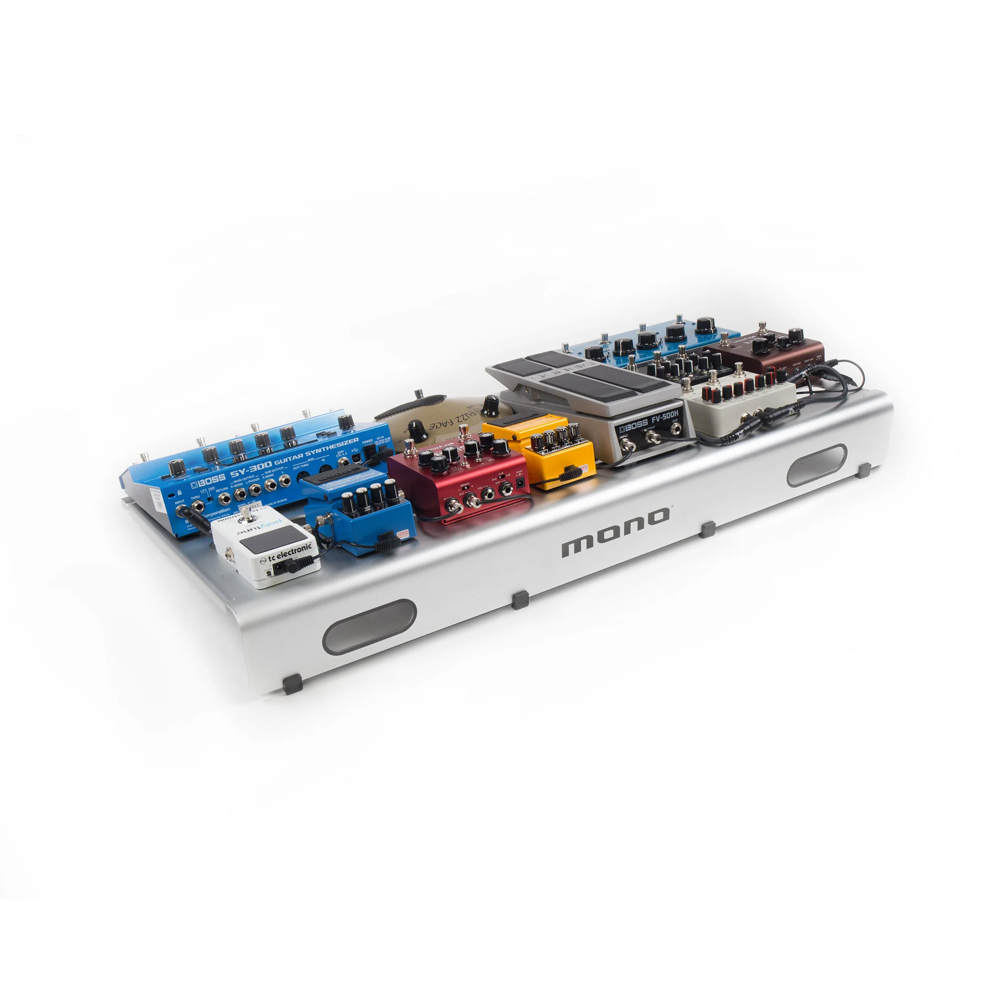 MONO Pedalboard Large, Silver and Pro Accessory Case 2.0, Black - Image 7