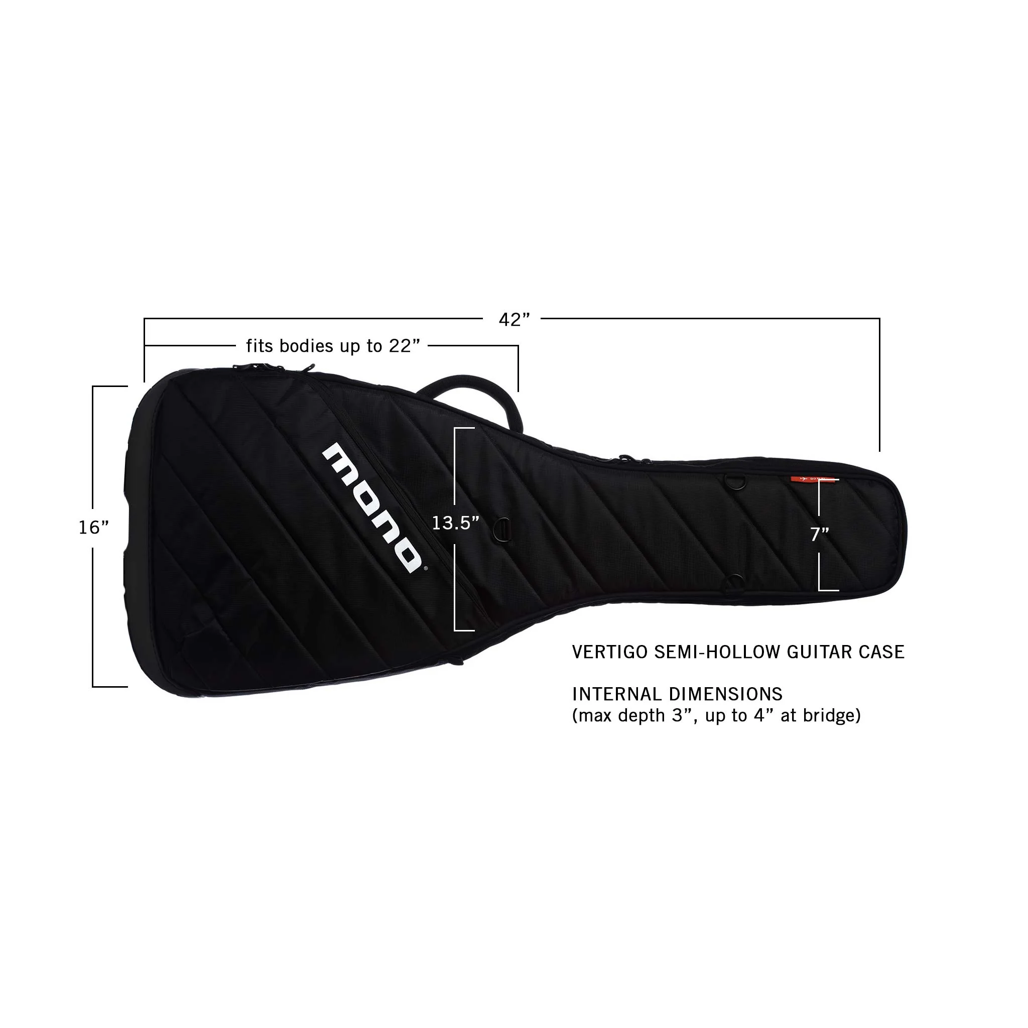 MONO Vertigo Semi-Hollow Guitar Case, Black - Image 5