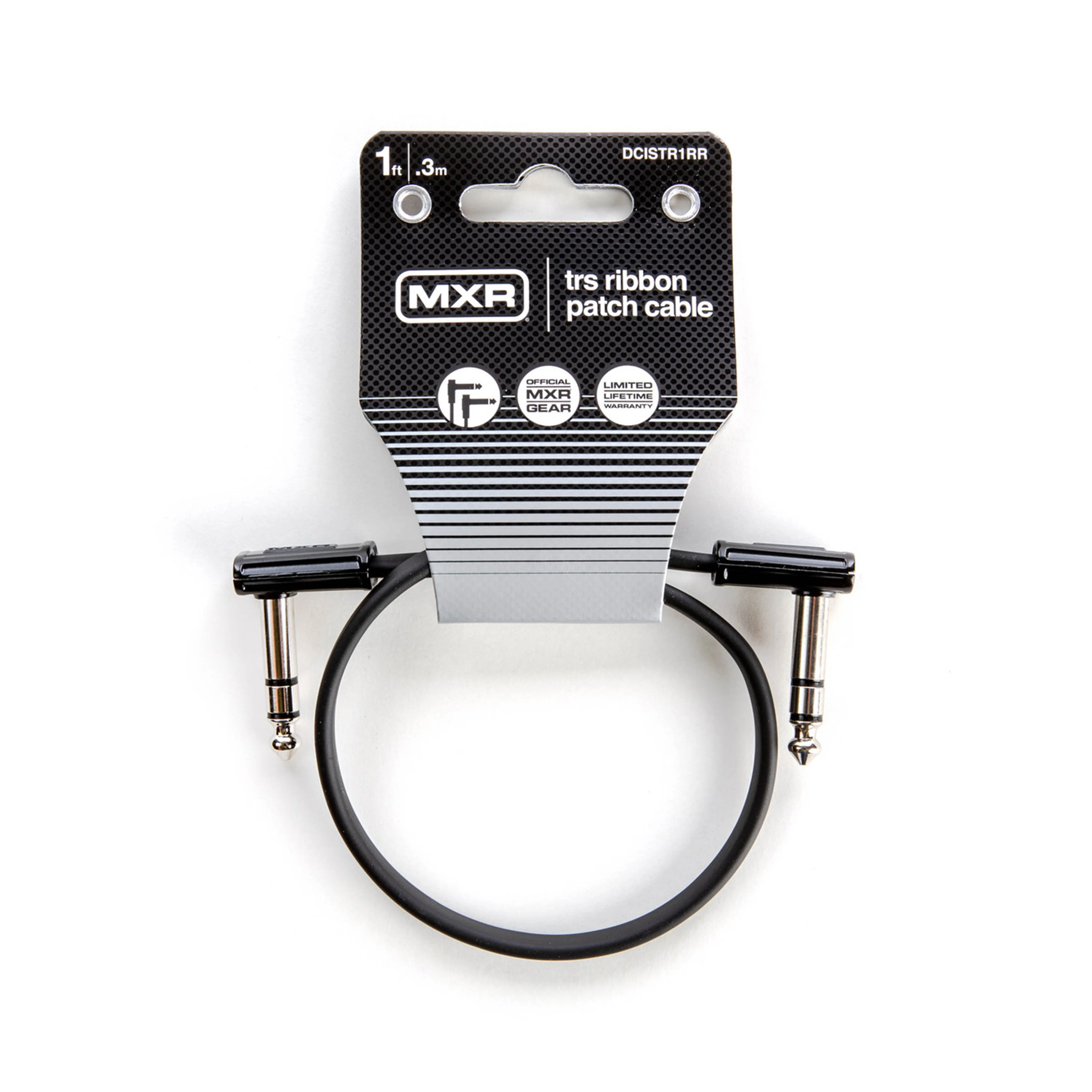 MXR DCISTR1RR 1-foot Right Angle to Right Angle Ribbon Stereo Patch Cable