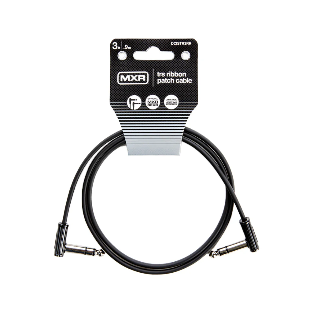 MXR DCISTR3RR 3-foot Right Angle to Right Angle Ribbon Stereo Patch Cable