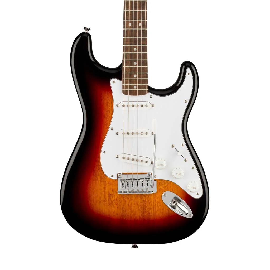 Squier Affinity Series Stratocaster Electric Guitar, Laurel FB, 3-Color Sunburst - Image 3