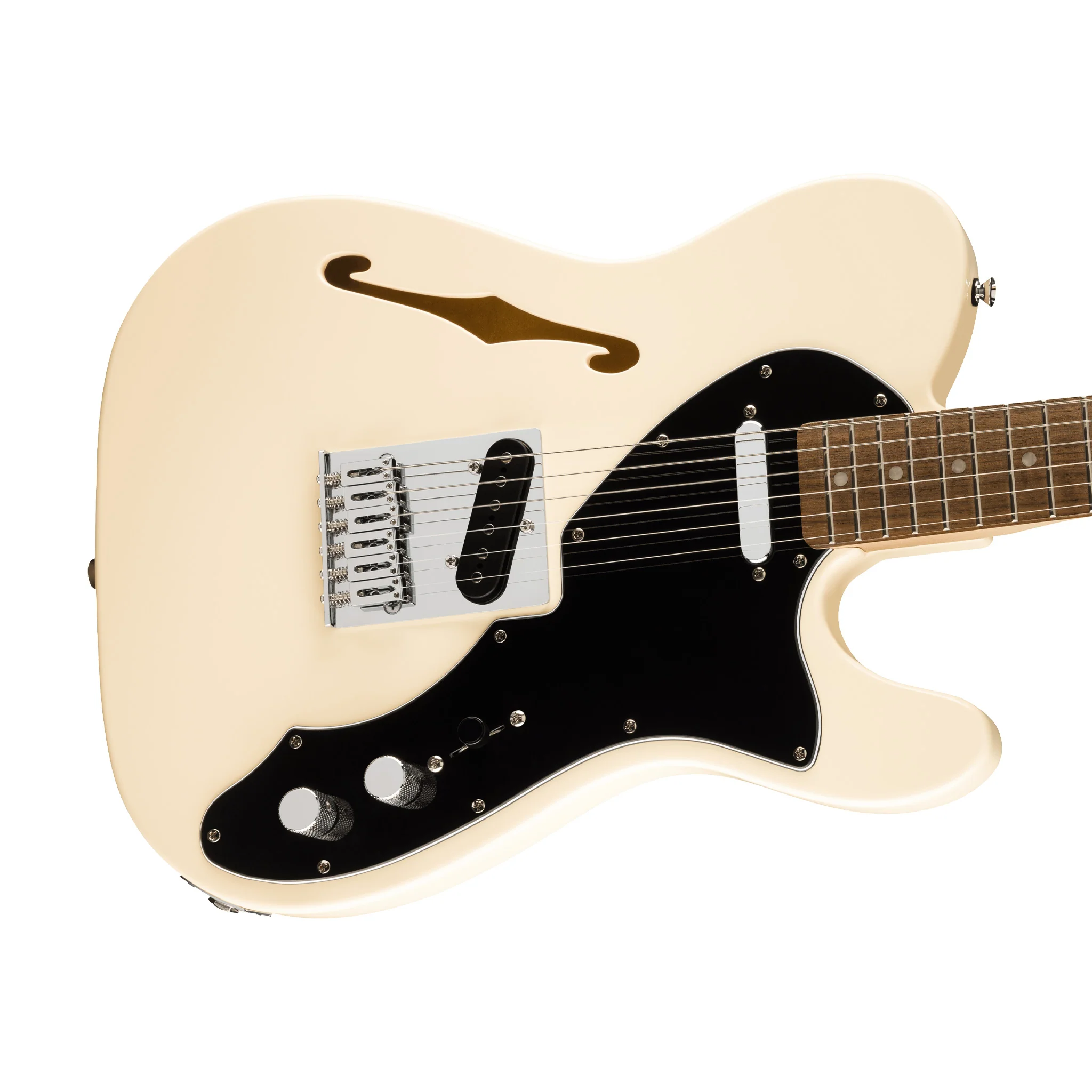 Squier Affinity Series Telecaster Thinline Electric Guitar, Laurel FB, Olympic White - Image 5