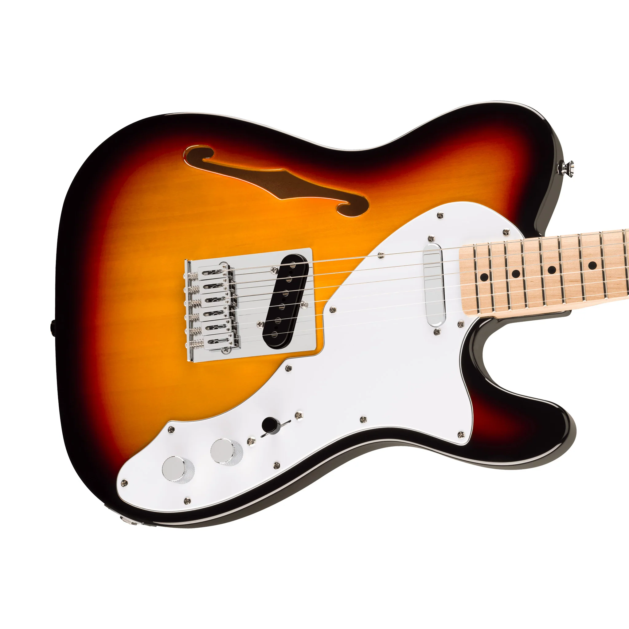 Squier Affinity Series Telecaster Thinline Electric Guitar, Maple FB, 3-Color Sunburst - Image 5