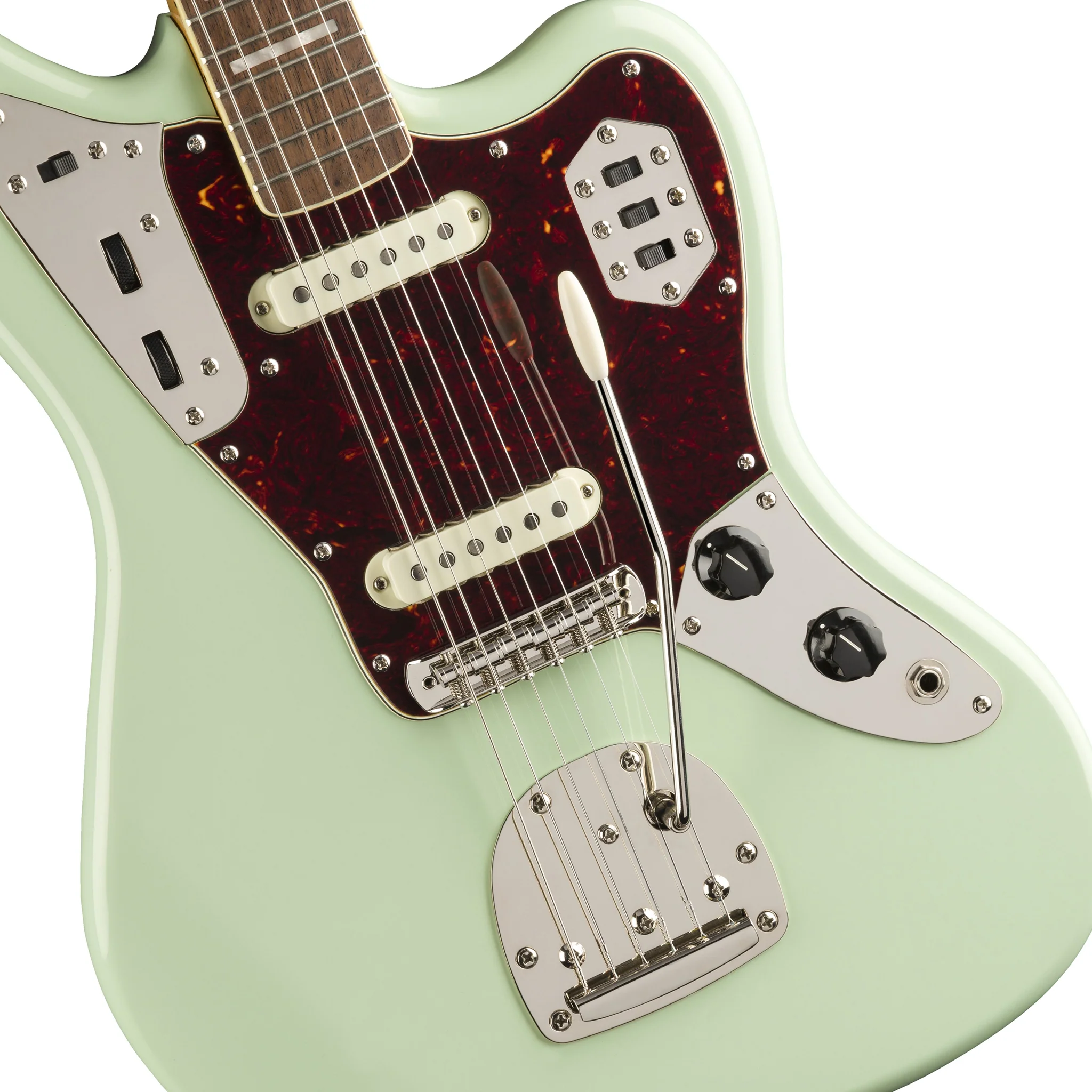 Squier Classic Vibe 70s Jaguar Electric Guitar, Laurel FB, Surf Green - Image 4
