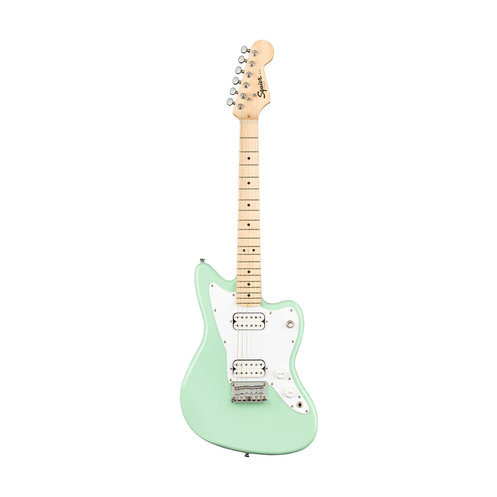 Squier Mini Jazzmaster HH Electric Guitar, Maple FB, Surf Green
