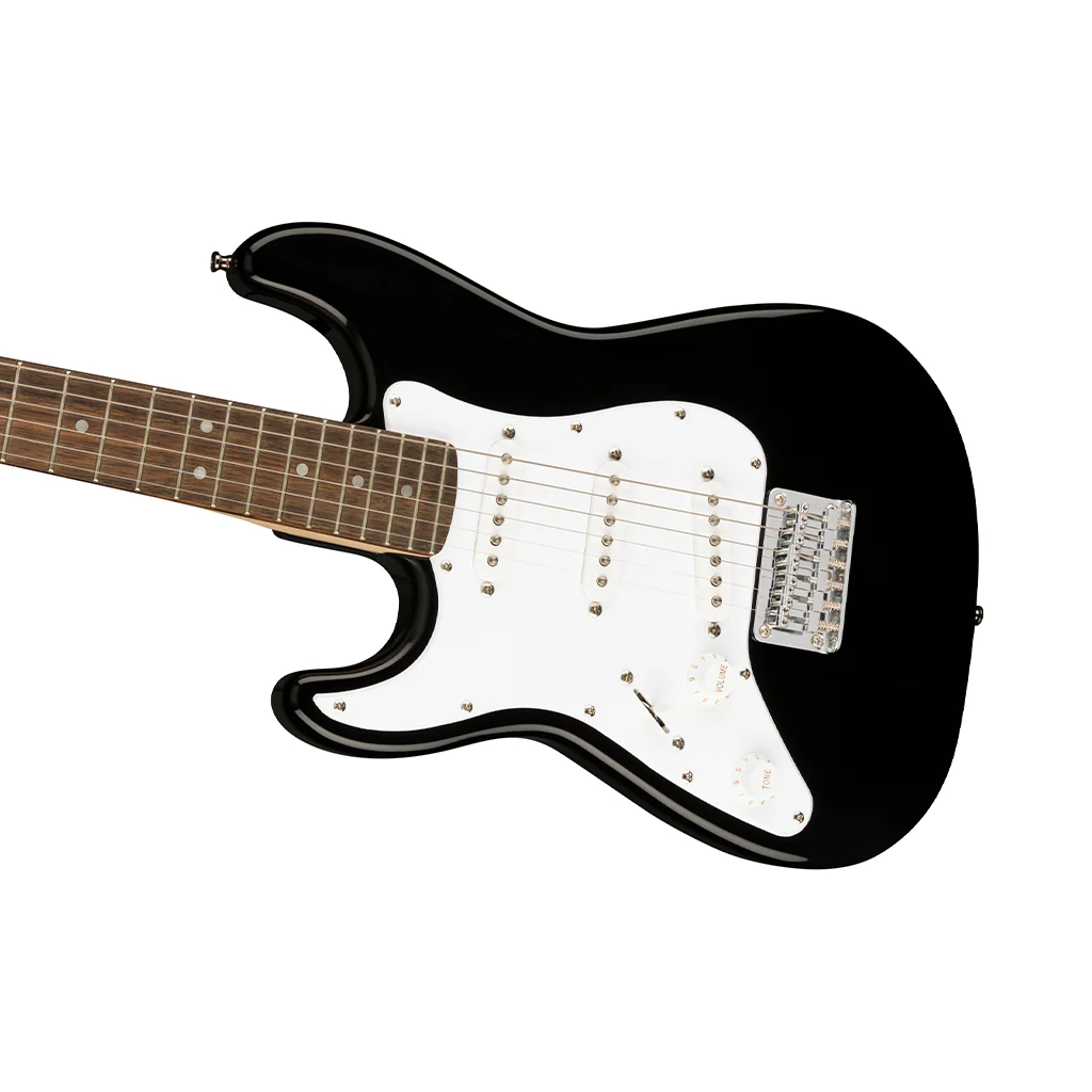 Squier Mini Stratocaster Left-Handed Electric Guitar, Laurel FB, Black - Image 5