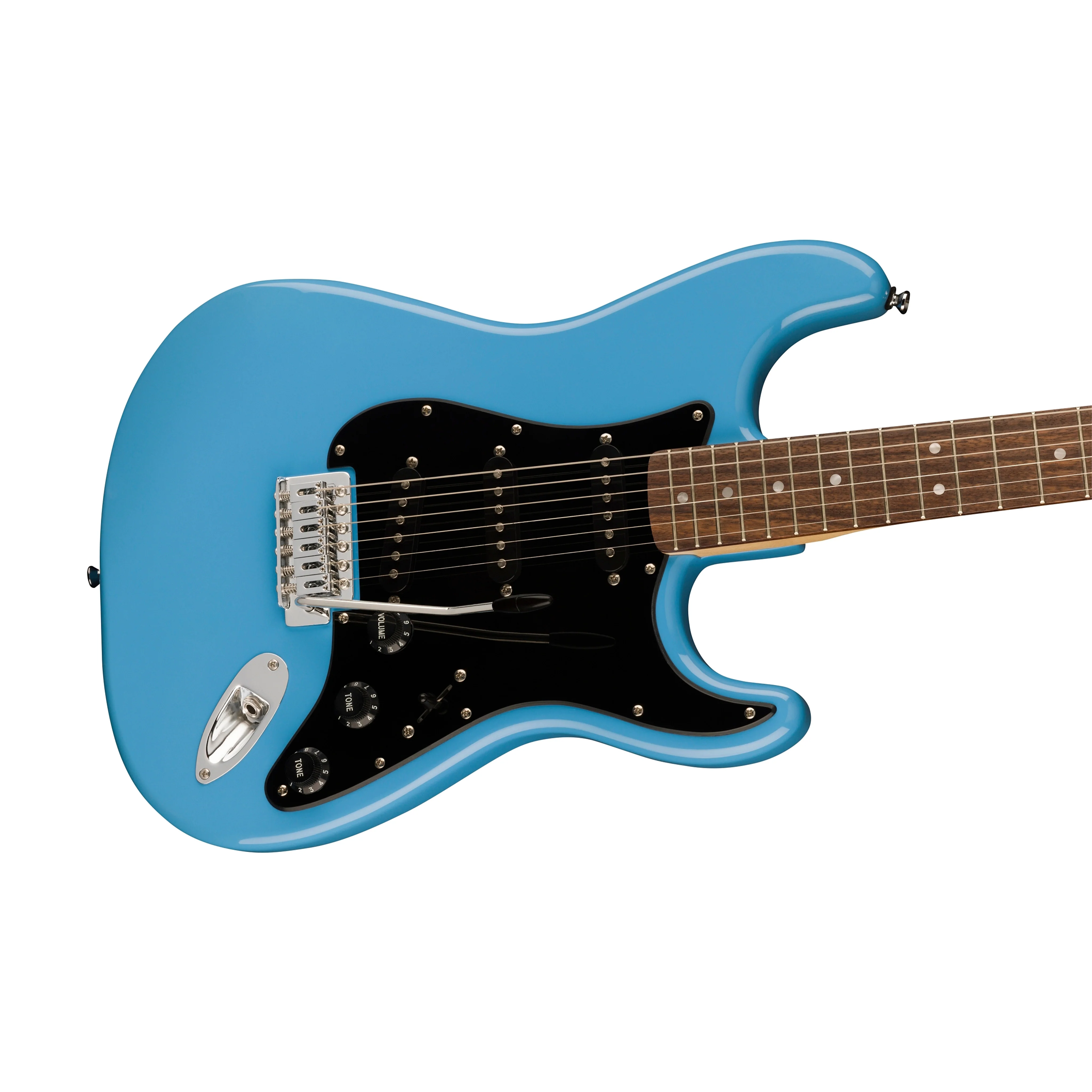 Squier Sonic Stratocaster Electric Guitar w/Black Pickguard, Laurel FB, California Blue - Image 3