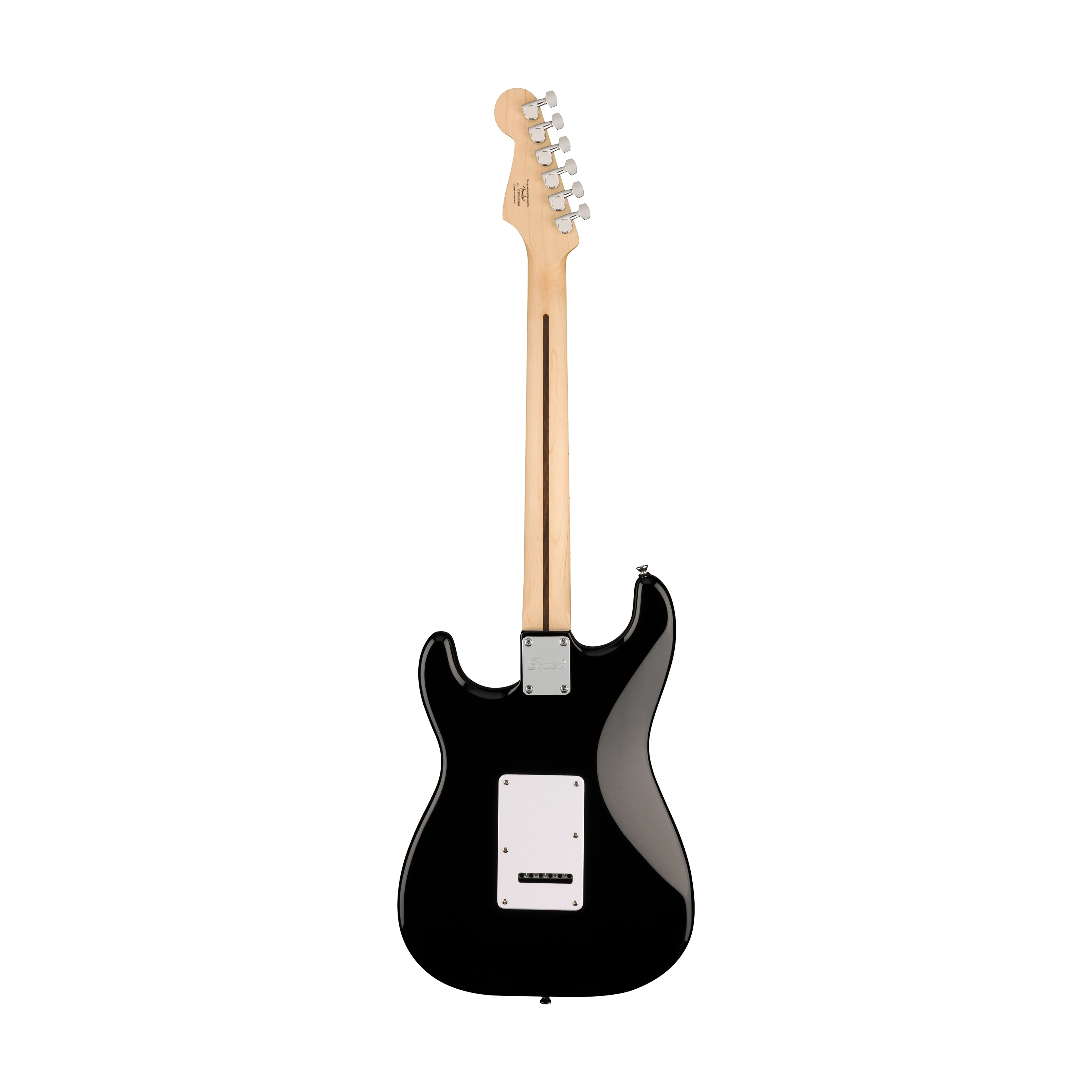 Squier Sonic Stratocaster Electric Guitar w/White Pickguard, Maple FB, Black - Image 2