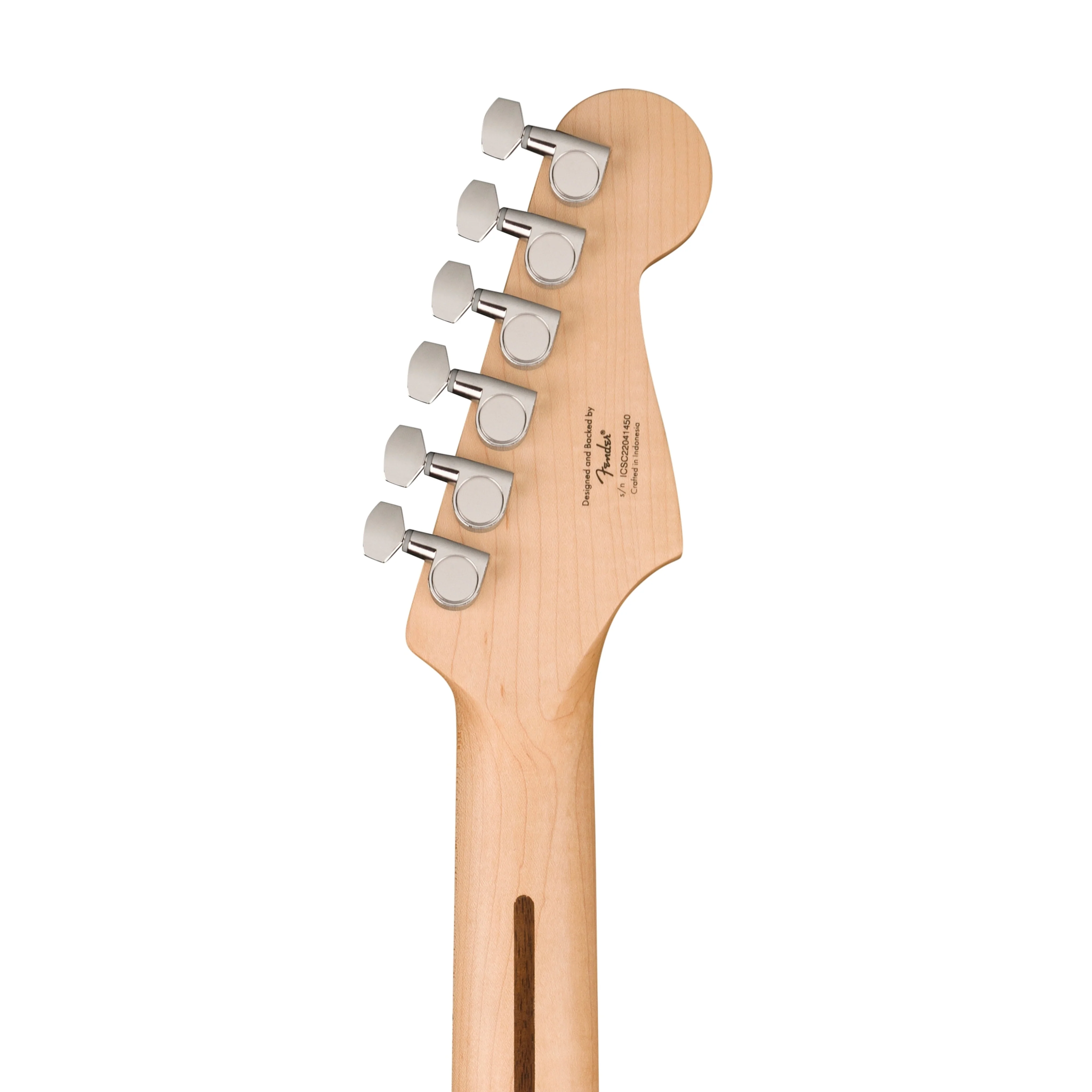 Squier Sonic Stratocaster Left-Handed Electric Guitar w/White Pickguard, Maple FB, Black - Image 4