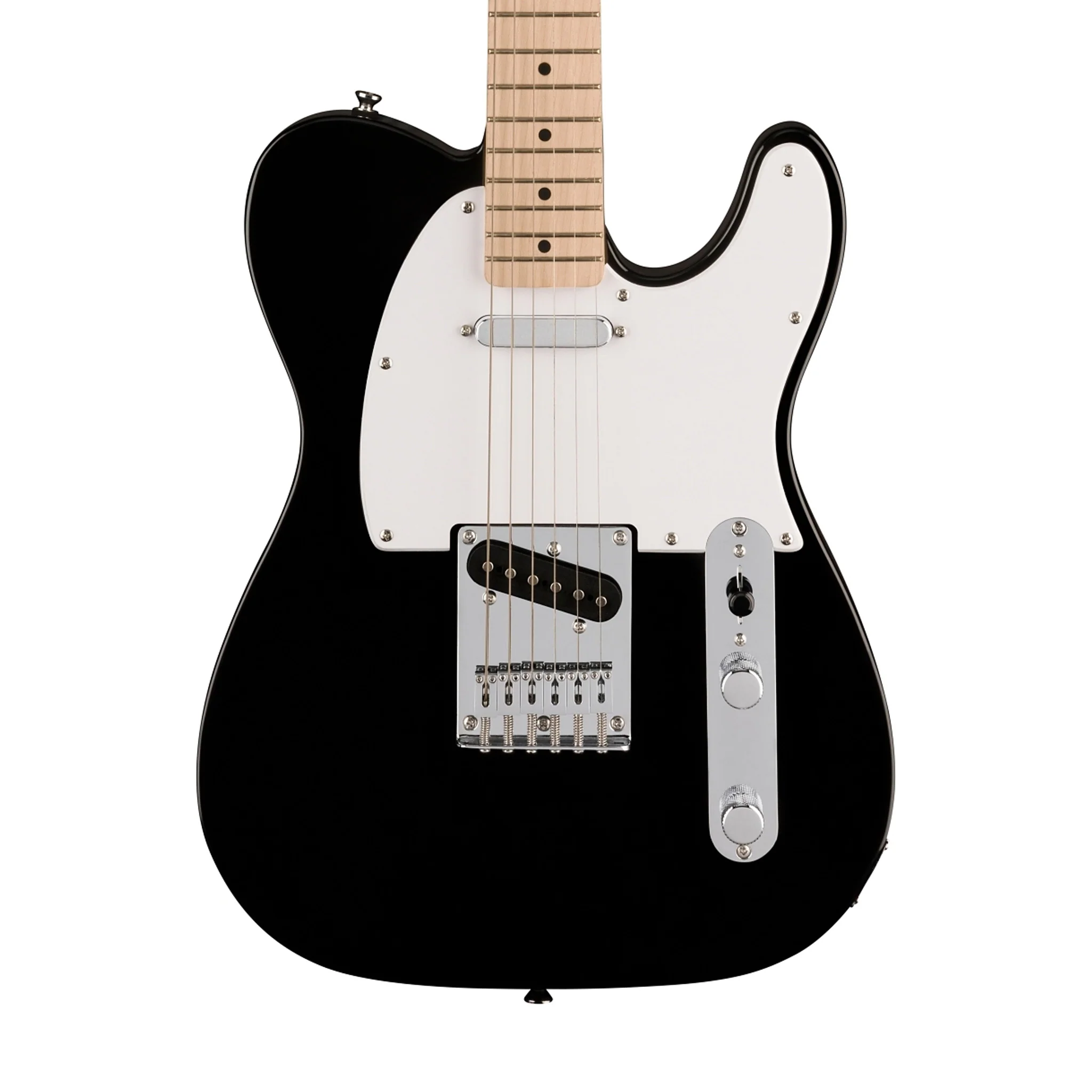 Squier Sonic Telecaster Electric Guitar w/White Pickguard, Maple FB, Black - Image 3